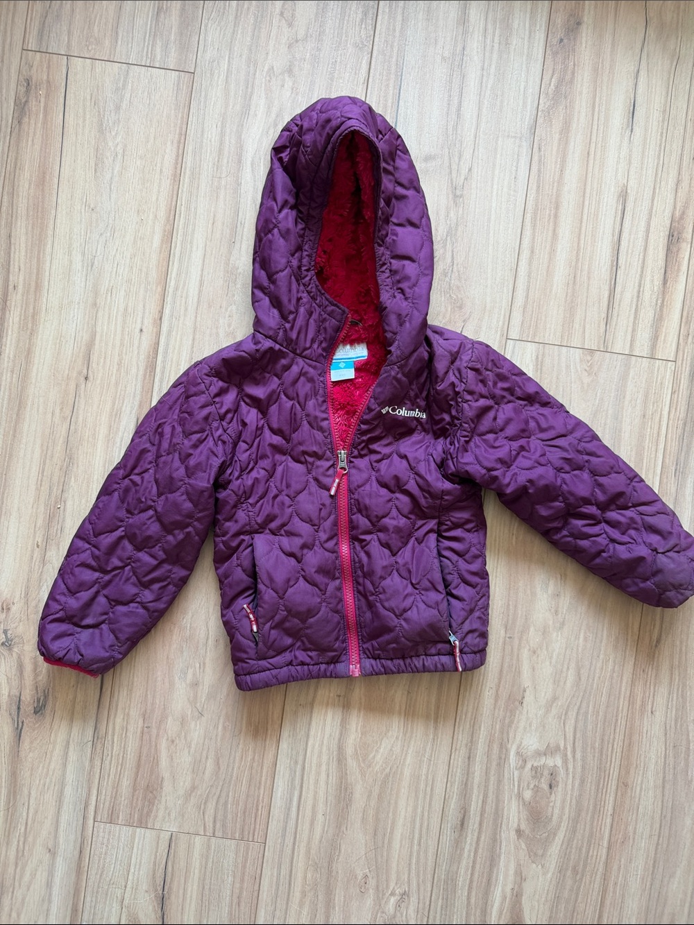 Columbia Kids Purple Quilted Hooded Puffer Jacket